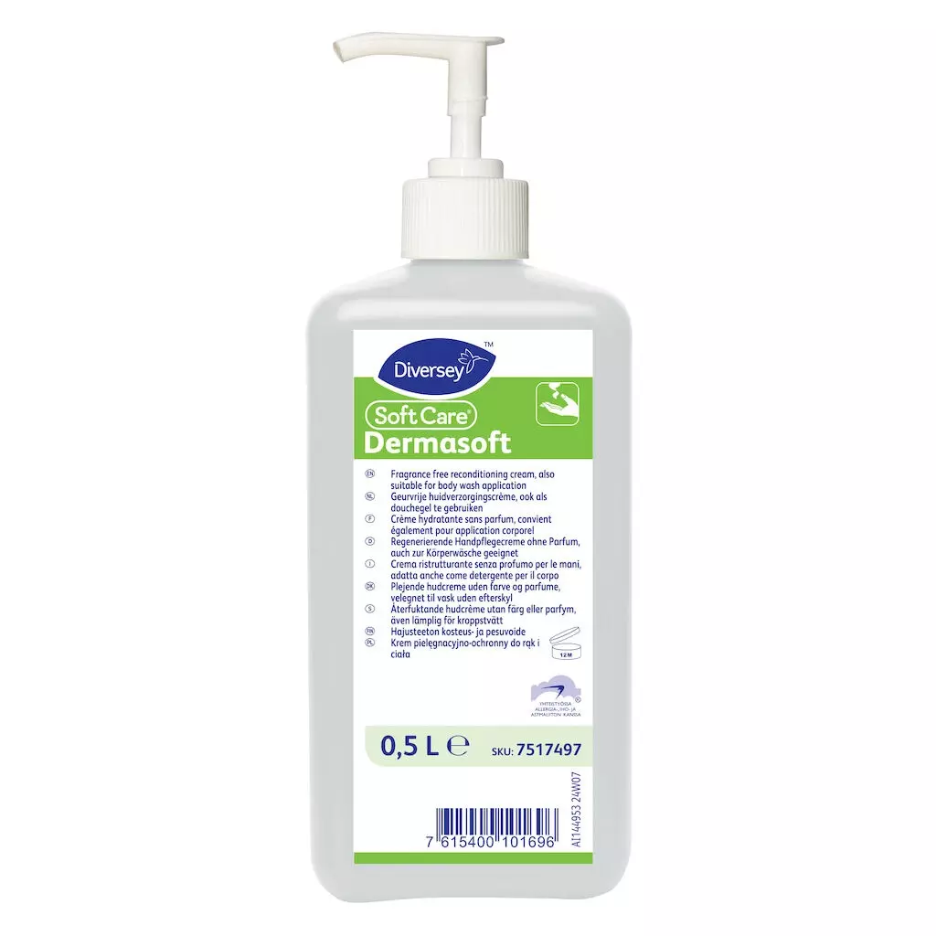 Diversey 7517497, Soft Care Dermasoft Fukt- och tvättkräm, 0,5 L, image 1
