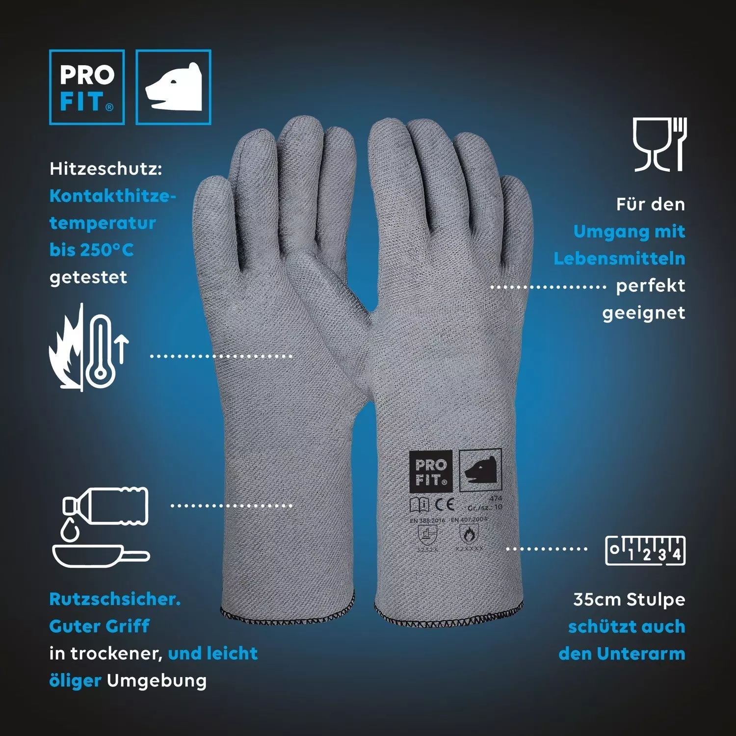 PRO FIT 474, Nitrilhandske för värmeskydd, image 2