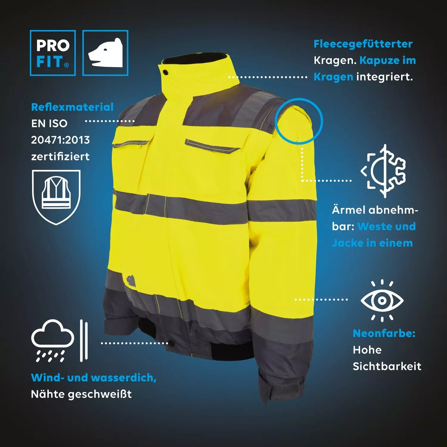 PRO FIT 9701, Hi-Vis Pilot Jacket, image 4