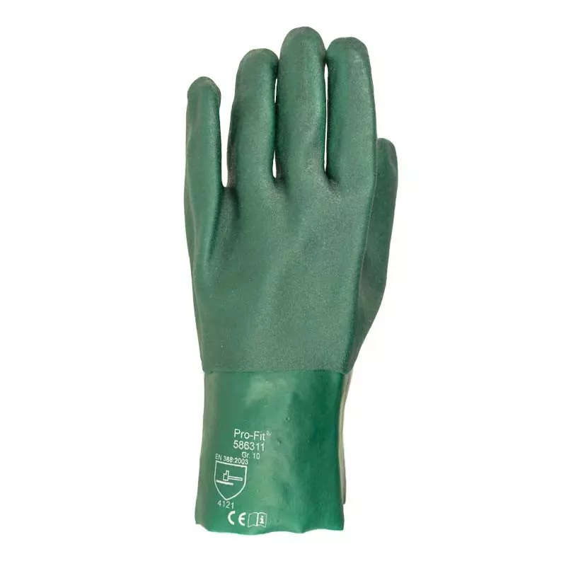 PRO FIT 586311H, Pirat Vinyl Glove, Green, 27 cm, Roughened
