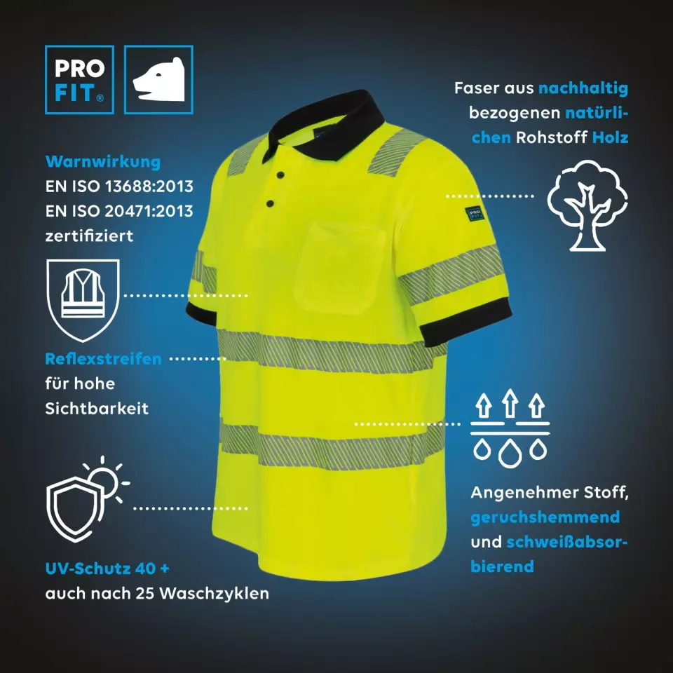 PRO FIT 2211, High visibility polo shirt, image 4, gallery thumbnail
