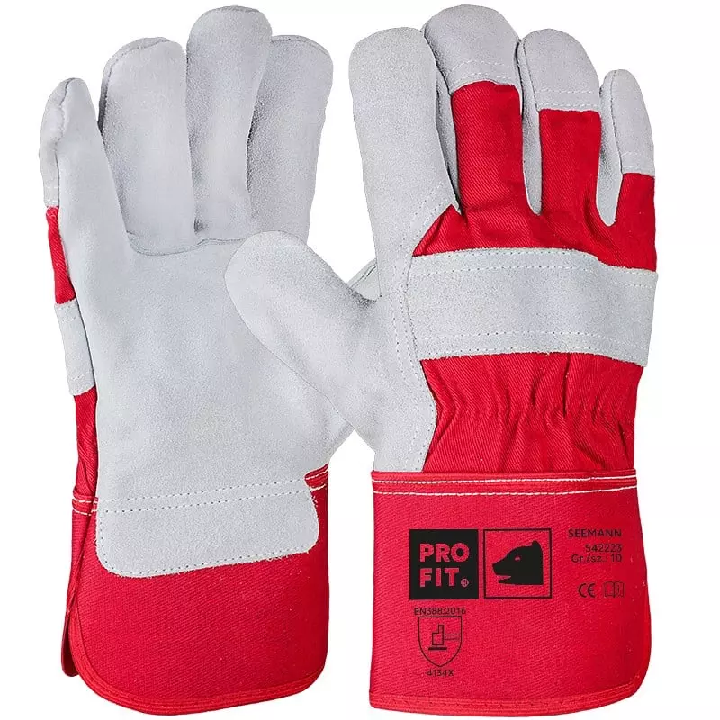 PRO FIT 542223, Cow Split Leather Work Gloves, image 1