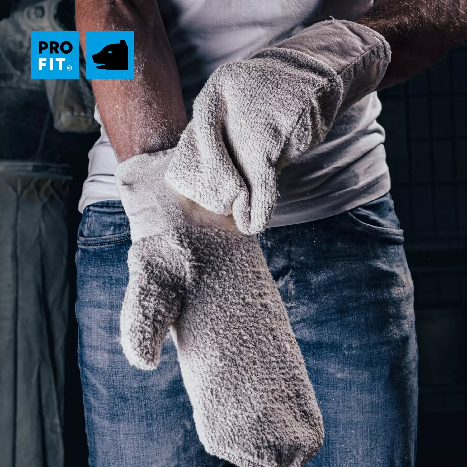 PRO FIT 642371, Cotton Terry Mitt, 35 cm, with Canvas Cuff, image 3