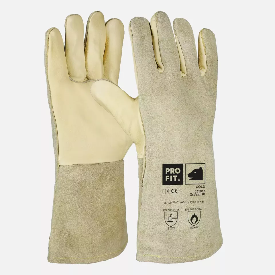 PRO FIT 531813, Welding Glove Combi Cowhide, image 1, gallery thumbnail