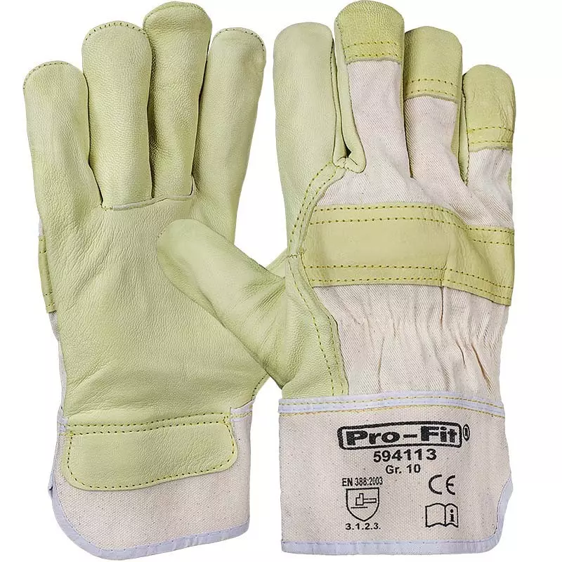 PRO FIT 594113, Full Grain Cowhide Leather Work Gloves 10, image 1, gallery thumbnail