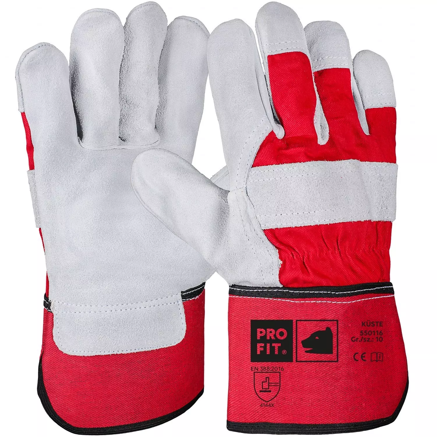 PRO FIT 550116, Split Leather Work Gloves, image 1