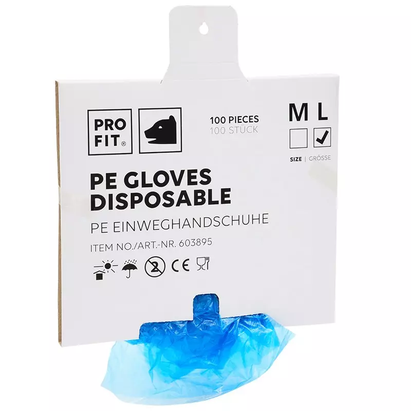 PRO FIT 603895, PE-Einweg-Handschuh, gehämmert, transparent, image 2