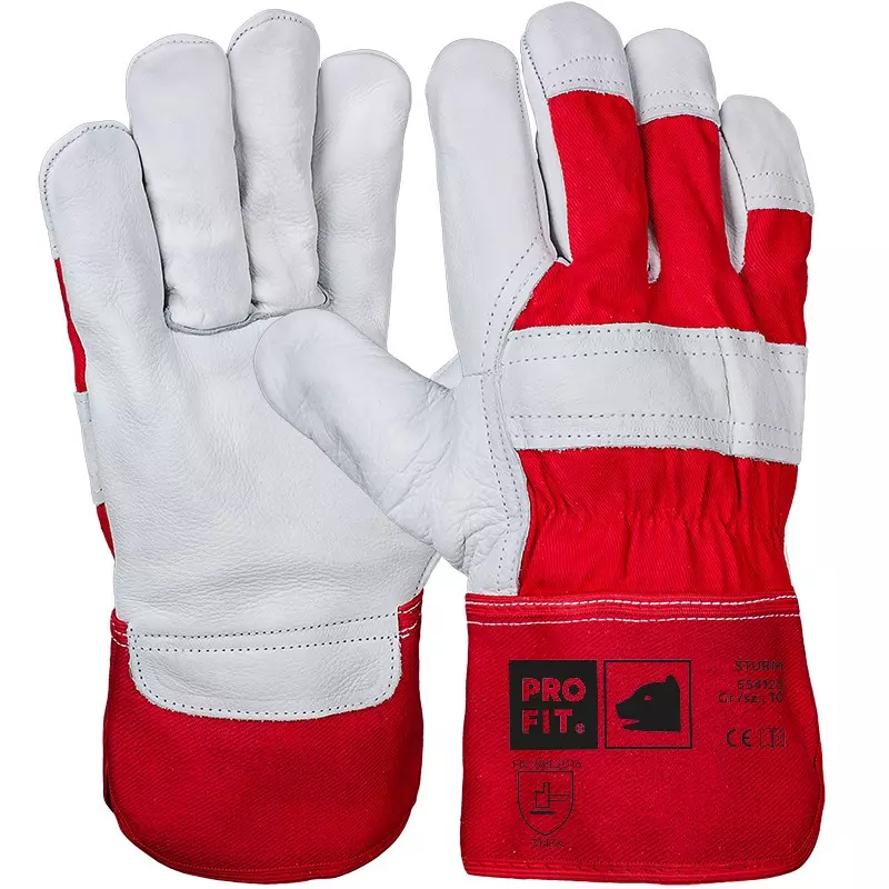 PRO FIT 554123, Full-Grain Cowhide Leather Work Gloves, image 1, gallery thumbnail