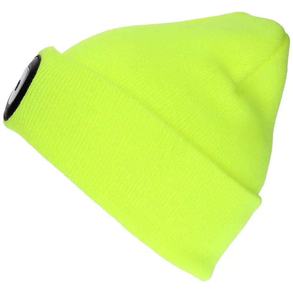 PRO FIT 210111, Beanie with Light, Neon Yellow, image 2, gallery thumbnail
