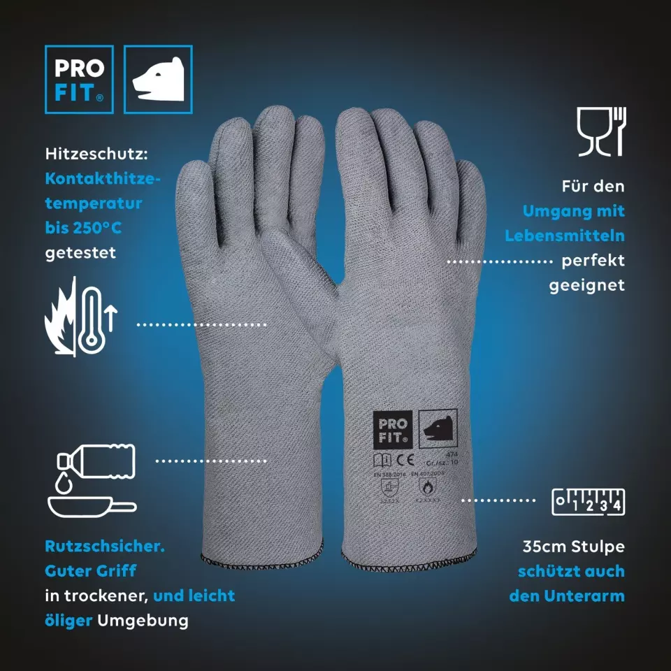 PRO FIT 474, Nitrilhandske för värmeskydd, image 2, gallery thumbnail