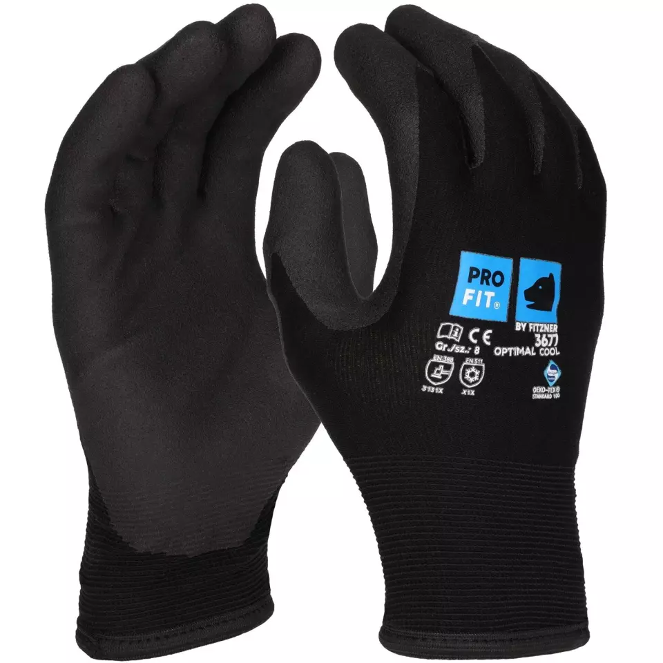 PRO FIT 3677, HPT-Polymer Winter Glove, Double Knit, Black/Black, image 1, gallery thumbnail