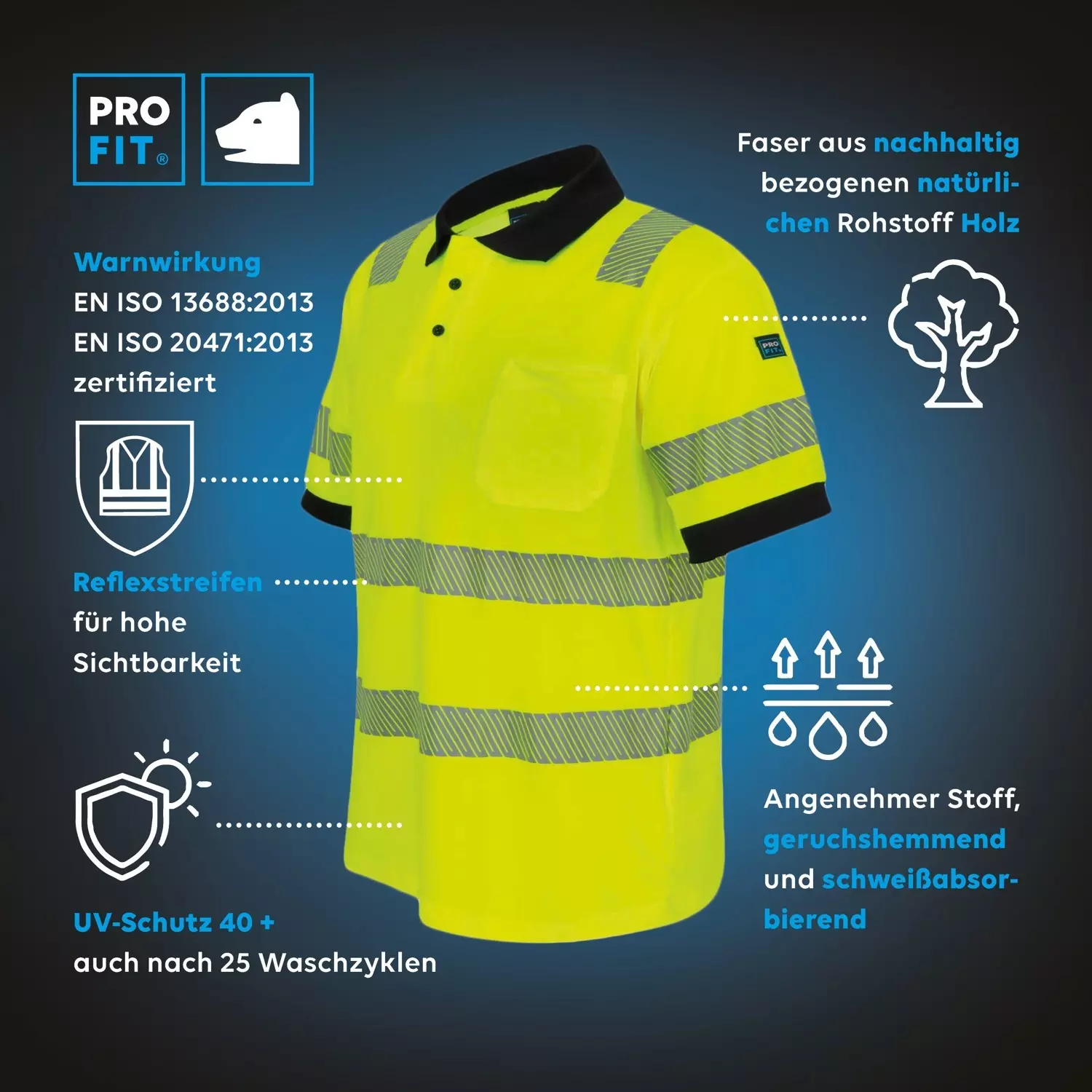 PRO FIT 2211, High visibility polo shirt, image 4