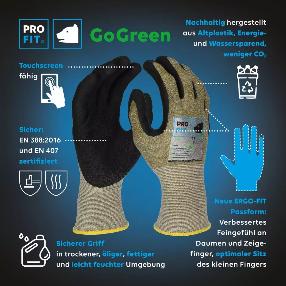 PRO FIT 545, Go Green Nitrile Gloves, image 2, gallery thumbnail