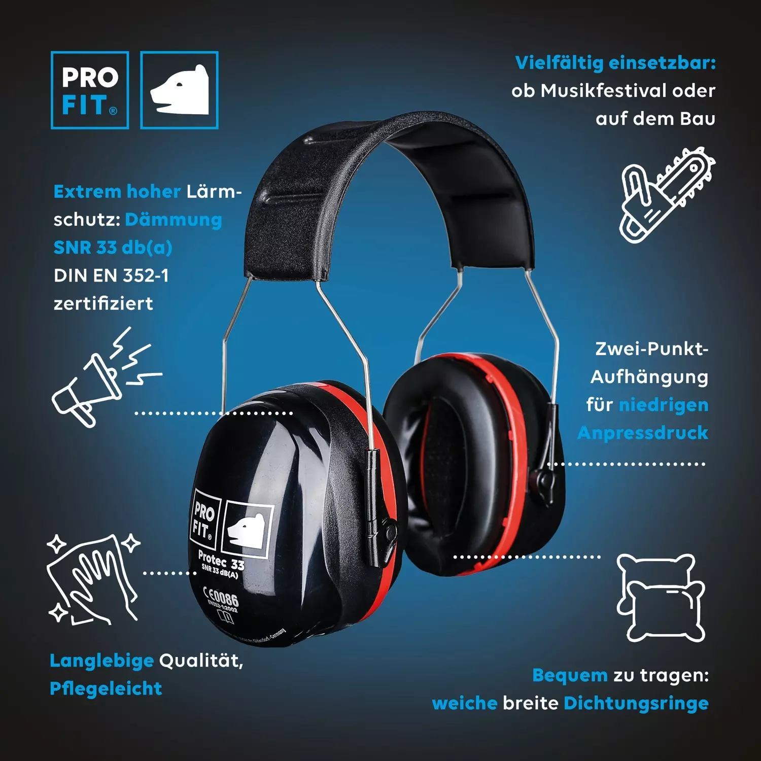 PRO FIT 187, Protec 33 Ear Muffs, image 3