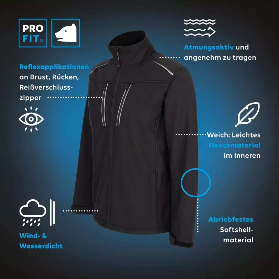 PRO FIT 417, Softshell Jacket, image 4, gallery thumbnail