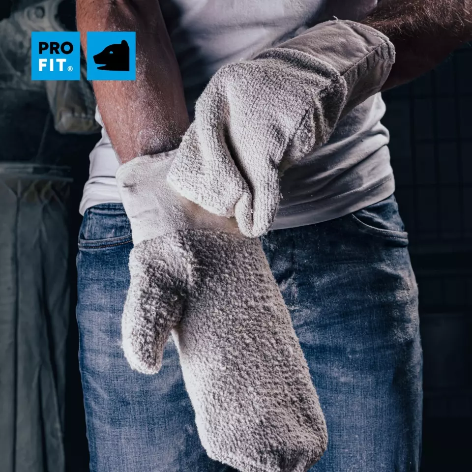 PRO FIT 642371, Cotton Terry Mitt, 35 cm, with Canvas Cuff, image 3, gallery thumbnail