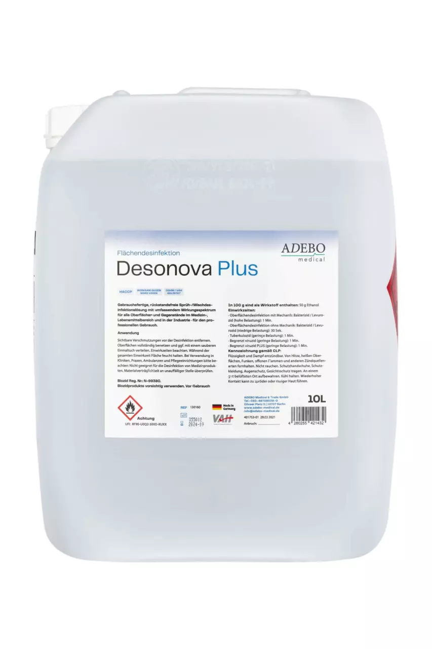 Adebo 130160, Desonova Plus Disinfectant 10000 ml, image 1, gallery thumbnail