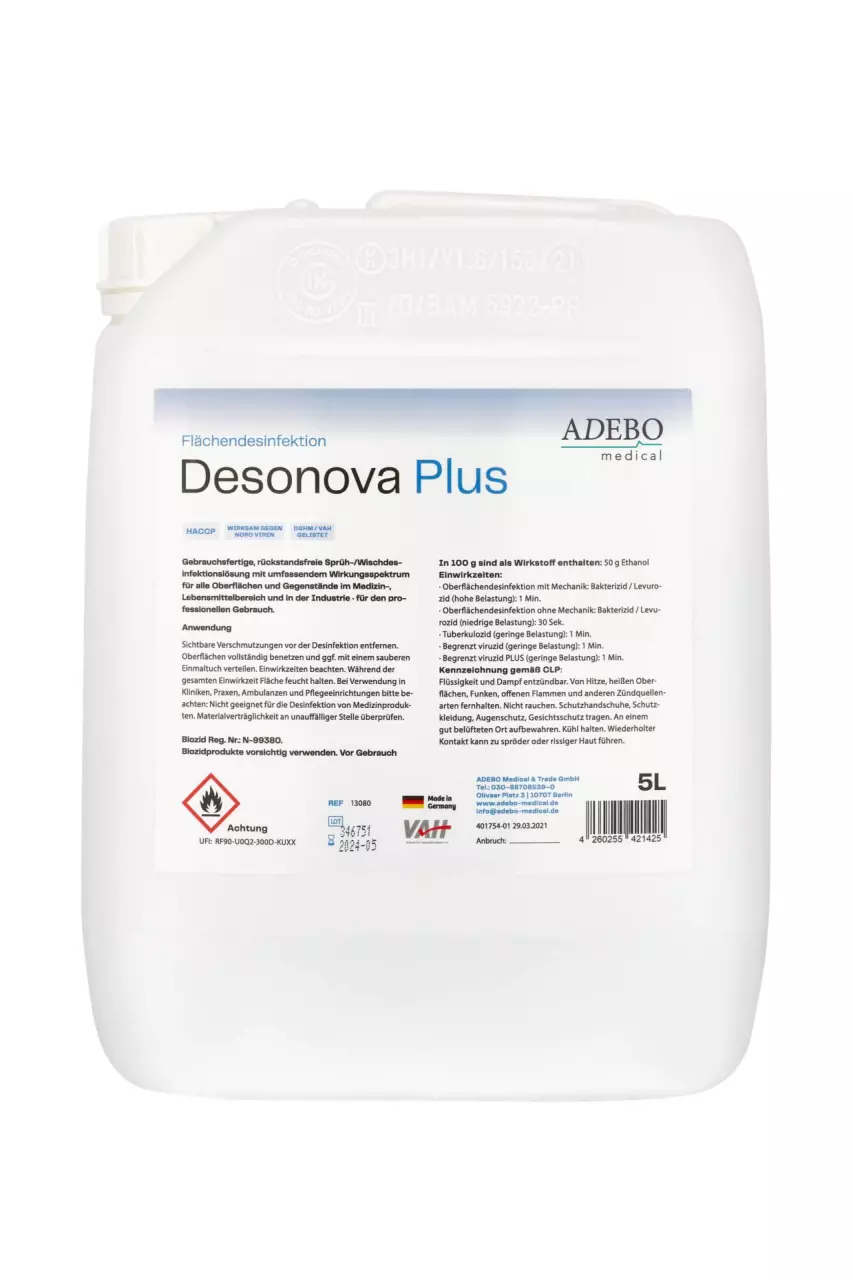 Adebo 13080, Desonova Plus Disinfectant 5000 ml, image 1, gallery thumbnail