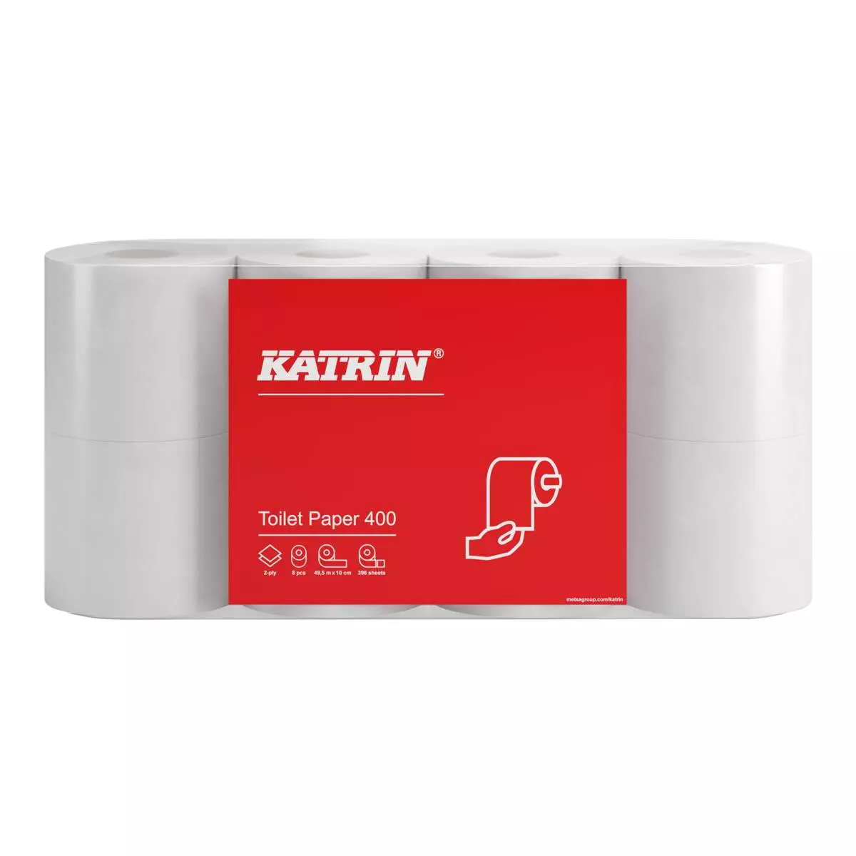 Katrin 55340, Toilet Paper 400, White, 8 Rolls