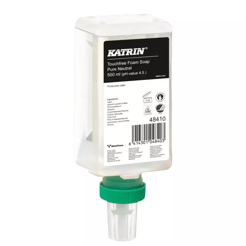 Katrin 48410, Touchfree Foam Soap 500ml, Pure Neutral Fragrance-Free, image 1, gallery thumbnail