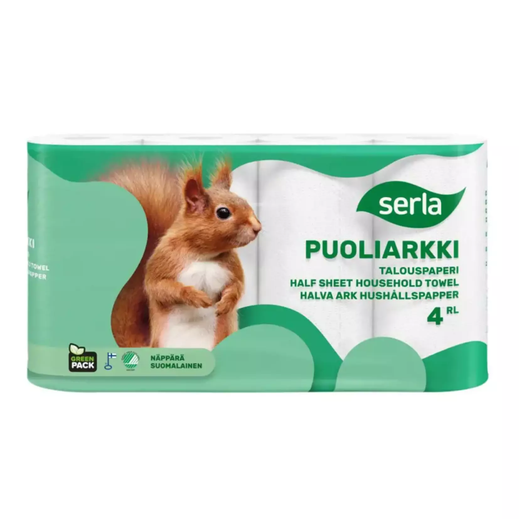 Serla 80410, Talouspaperi 4 rullaa puoliarkki, image 1