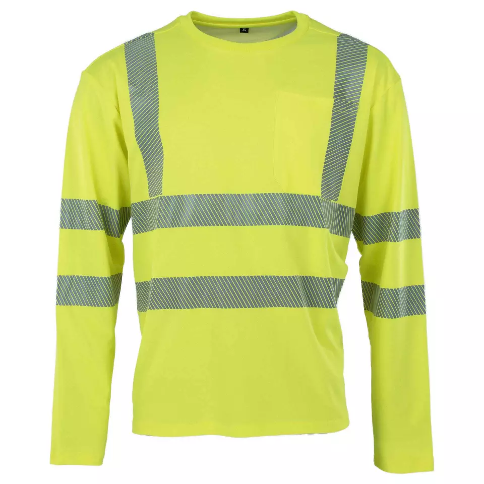 Asatex PTW-SHIRT-L-NEONGELB, PREVENT® Premium Hi-Vis Long Sleeve Shirt, image 1, gallery thumbnail