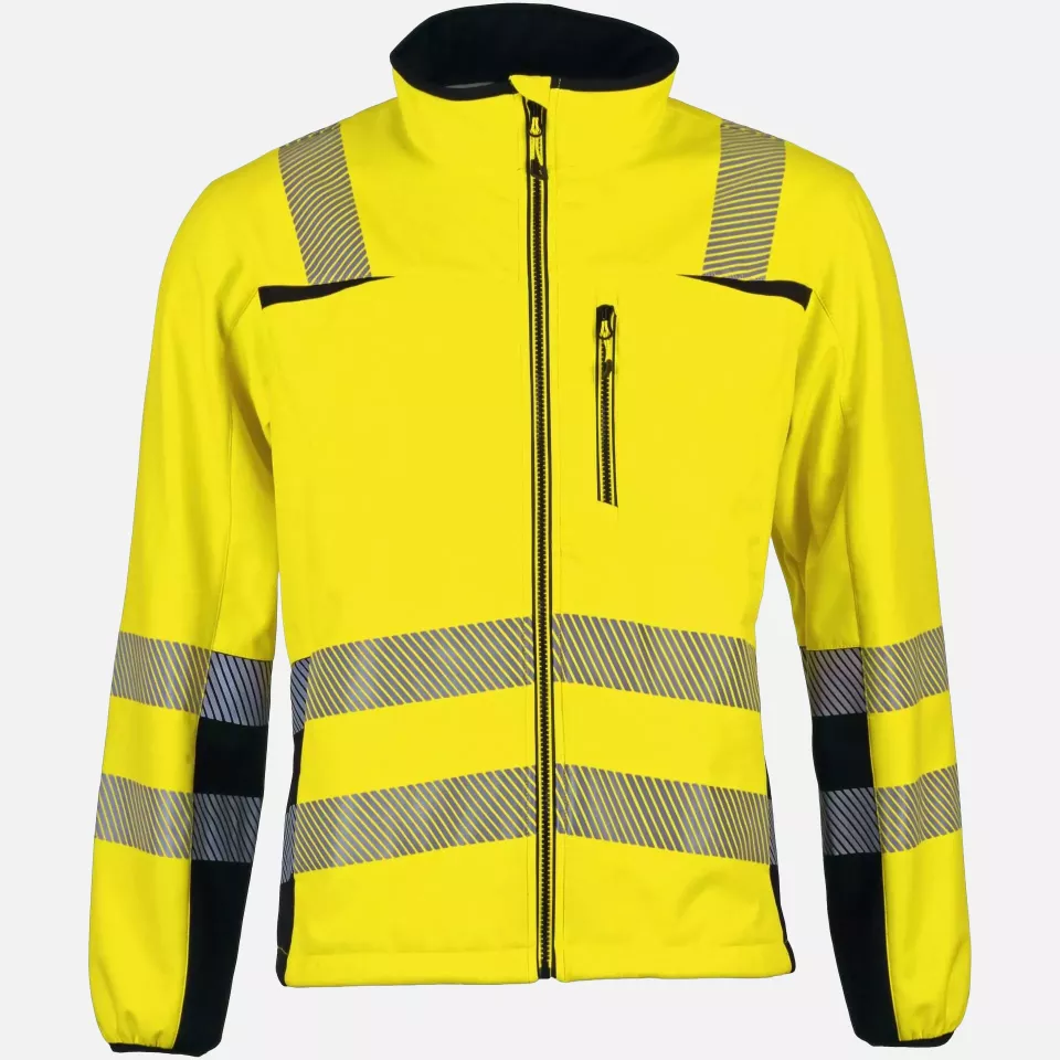 Asatex PTW-SN-GELB-SCHWARZ, PREVENT® Trendline Softshell Jacket, image 1, gallery thumbnail