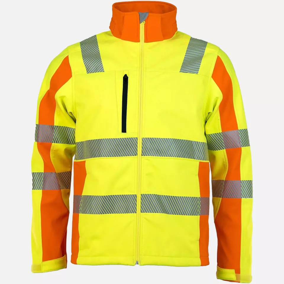 Asatex PTW-DS-GELB-ORANGE, PREVENT® Trendline Softshell Jacket, image 1, gallery thumbnail
