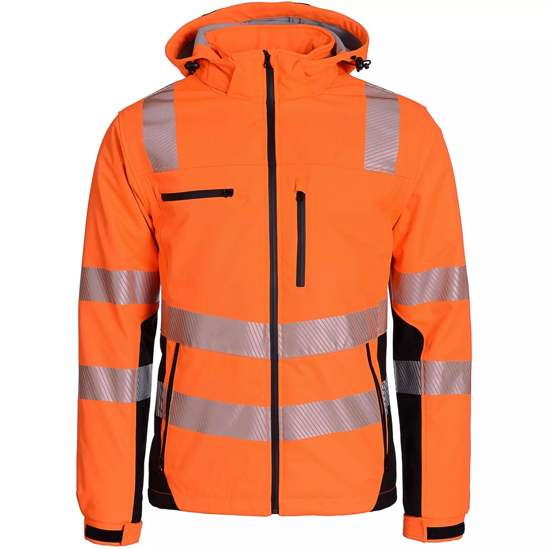 Asatex PTW-SP-ORANGE-SCHWARZ, PREVENT® Trendline Warnschutz-Softshelljacke, image 1
