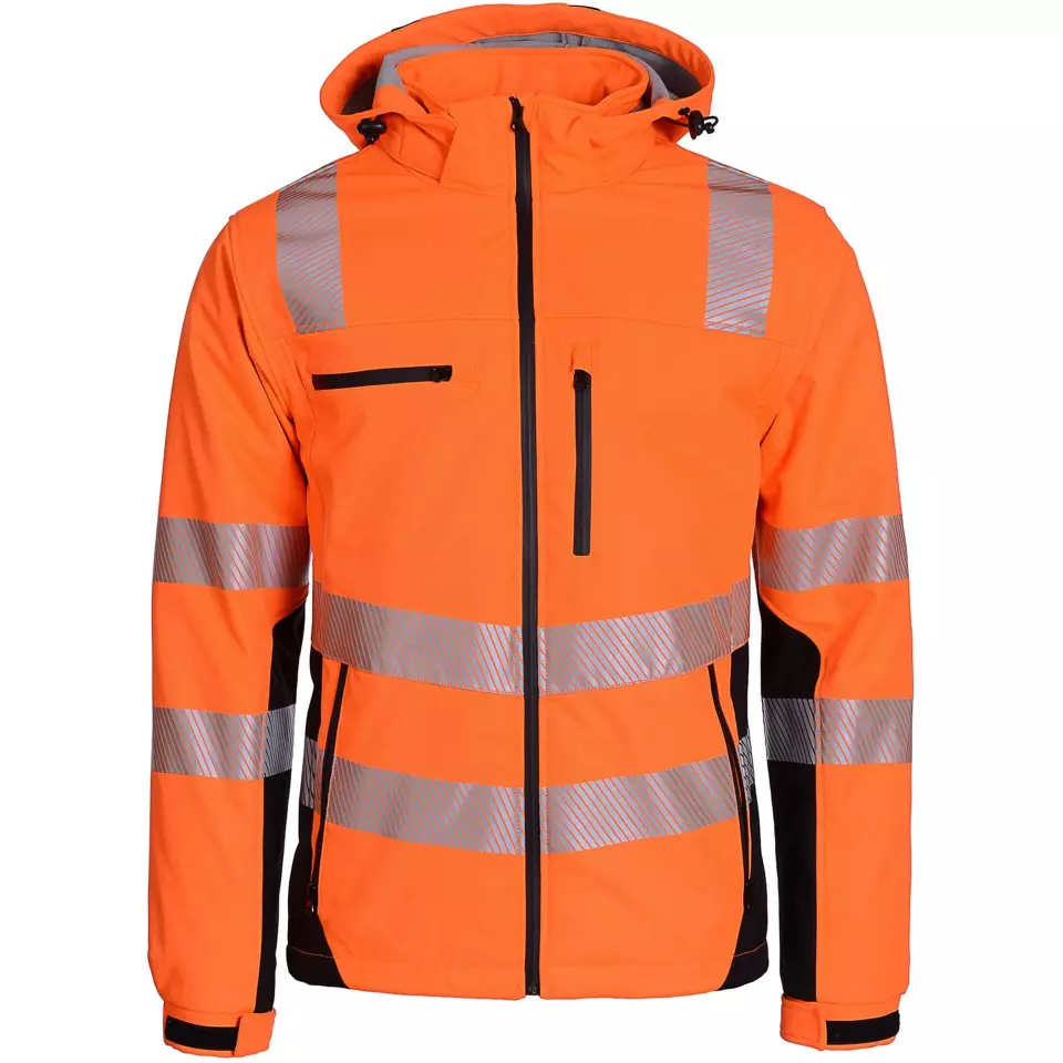 Asatex PTW-SP-ORANGE-SCHWARZ, PREVENT® Trendline Warnschutz-Softshelljacke, image 1, gallery thumbnail
