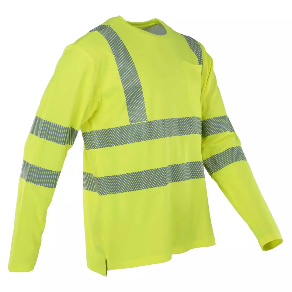 Asatex PTW-SHIRT-L-NEONGELB, PREVENT® Premium Hi-Vis Long Sleeve Shirt, image 2, gallery thumbnail