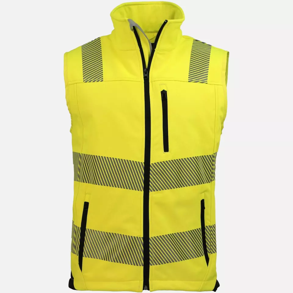 Asatex PTW-SW-GELB-SCHWARZ, PREVENT® Trendline High-Visibility Vest, image 1, gallery thumbnail