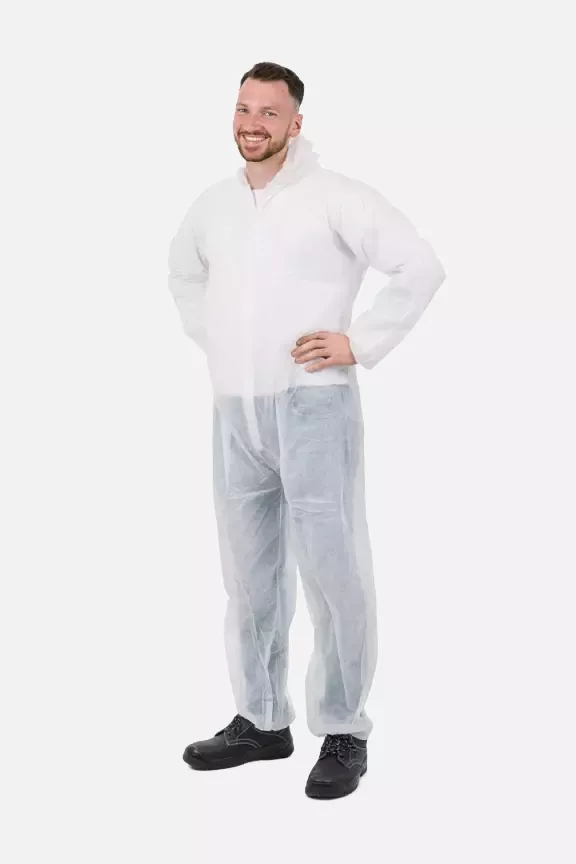 Richard Leipold 5810, LeiKaTex Disposable Protective Suit PP Coverall White Polypropylene Spunbond 30 g, image 1