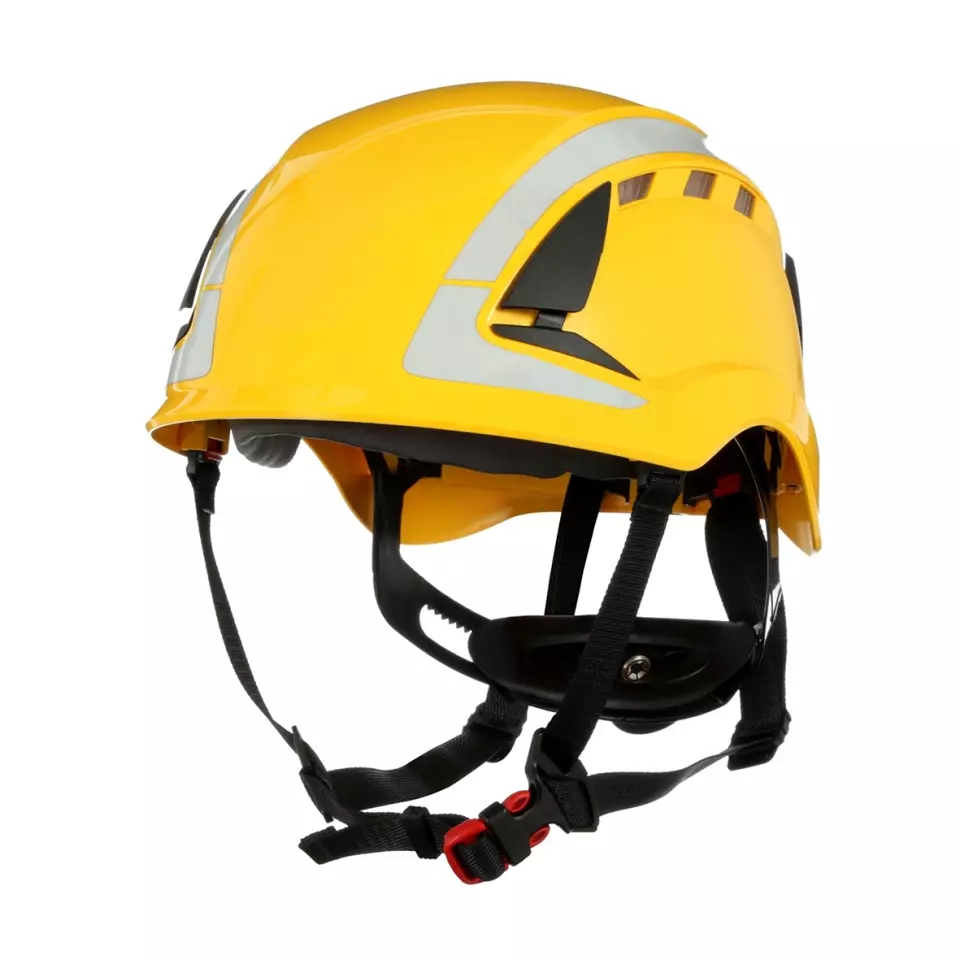 3M 780310, SecureFit Yellow Safety Helmet X5002V-CE Vented, Reflective, CE, image 1, gallery thumbnail