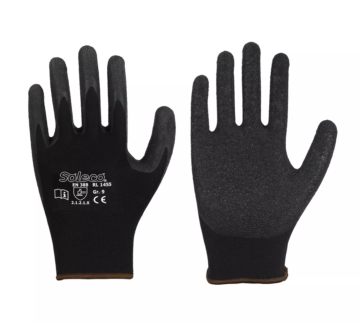 Richard Leipold 1455, Soleco Polyester Fine Knit Glove with Black Latex Coating
