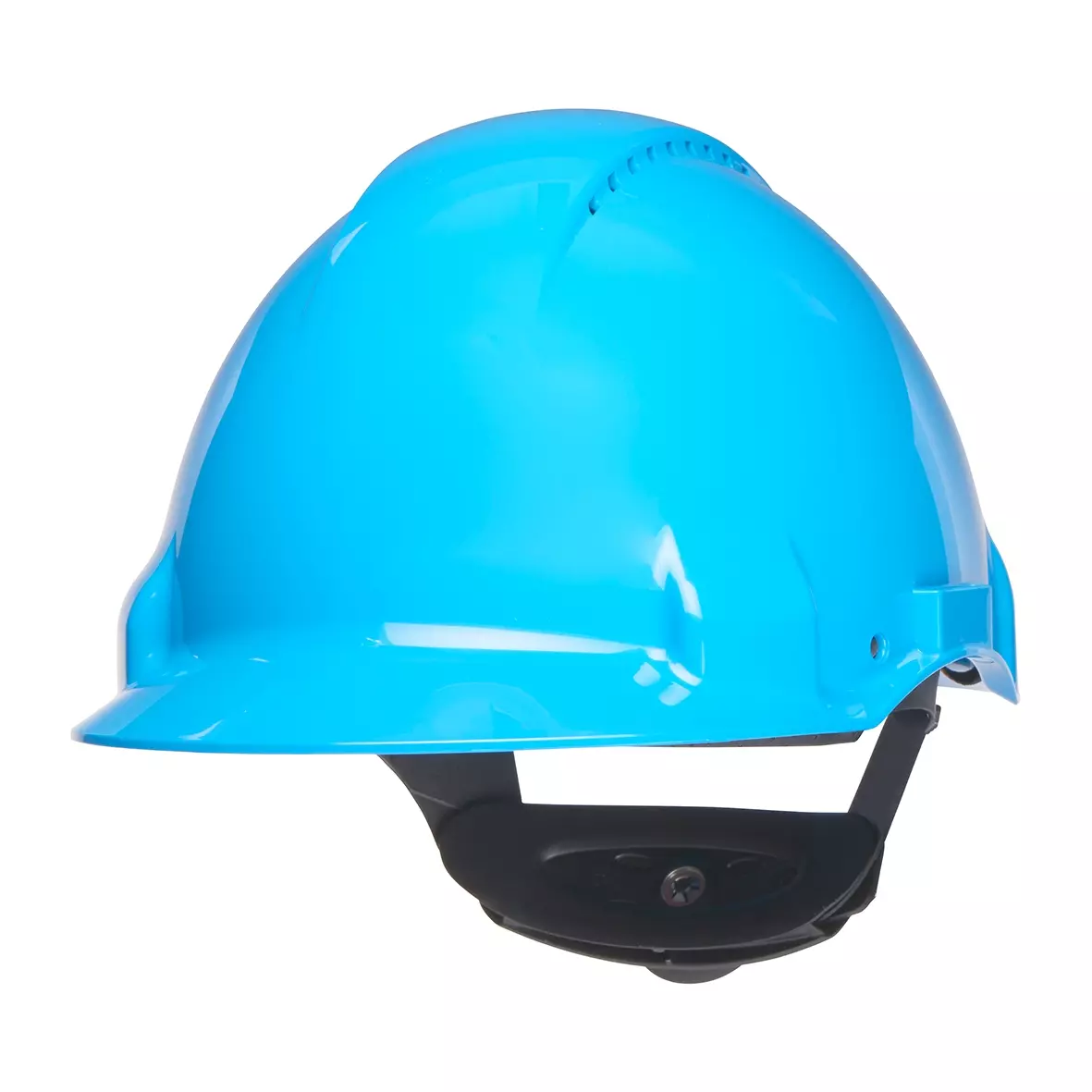 3M 780070, Blue safety helmet G30NUB Uvicator ventilated ratchet closure plastic sweatband, image 1