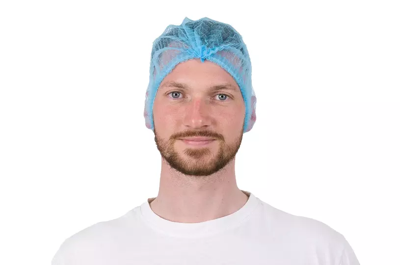 Richard Leipold 5711, Disposable headgear beret shape type CLIP blue PP spunbond one size, image 1