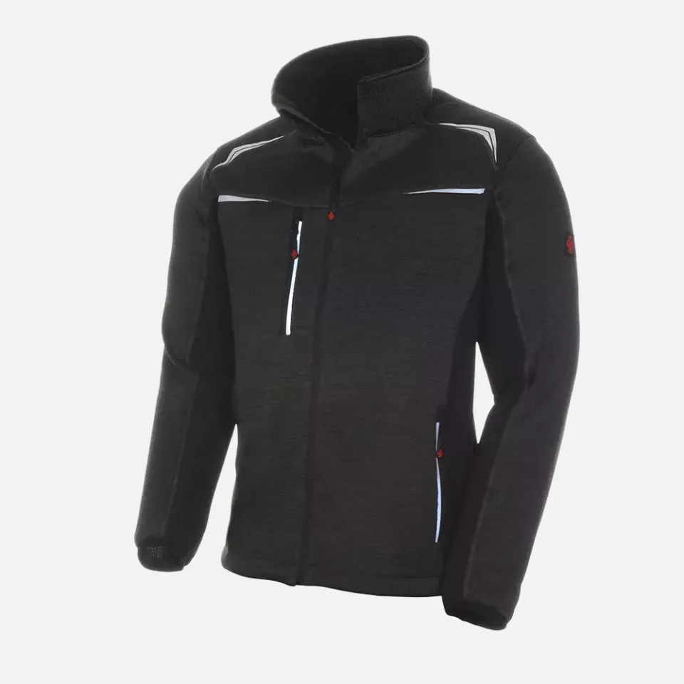Richard Leipold 490550, LeiKaTex Knitted fleece jacket Refleece charcoal / anthracite mottled, image 1, gallery thumbnail