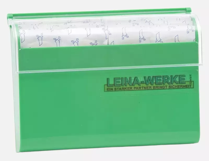 Leina-Werke 6632, Plaster dispenser 50 x waterproof 50 x elastic green Dimensions 16 x 12 x 2.5 cm, image 1