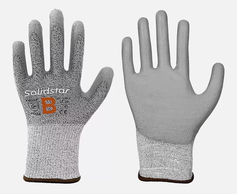 Richard Leipold 1662, Solidstar Cut Protection Glove PU Coating Grey Cut Protection Level B, image 1