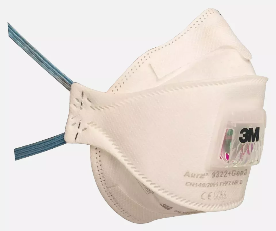 3M 710023, 9322 GEN3 Aura respirator FFP2 NR D with comfort valve up to 10 times the OEL, image 1, gallery thumbnail