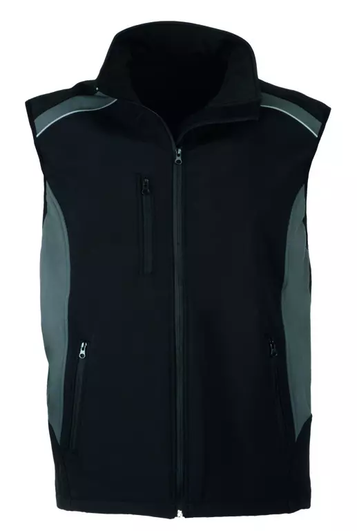 Richard Leipold 490600, LeiKaTex Softshell Vest Vesuv Black Grey