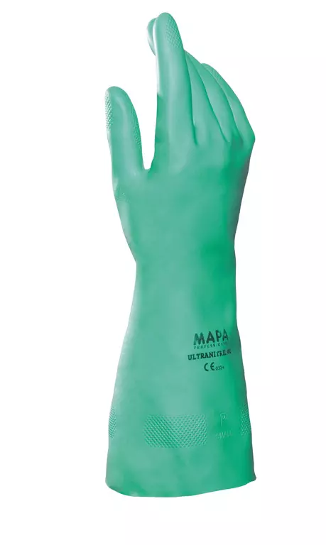 MAPA 810492, ULTRANITRIL 492, Single Pack Nitrile, Straight Cuff, Textured, 32cm, Green, image 1