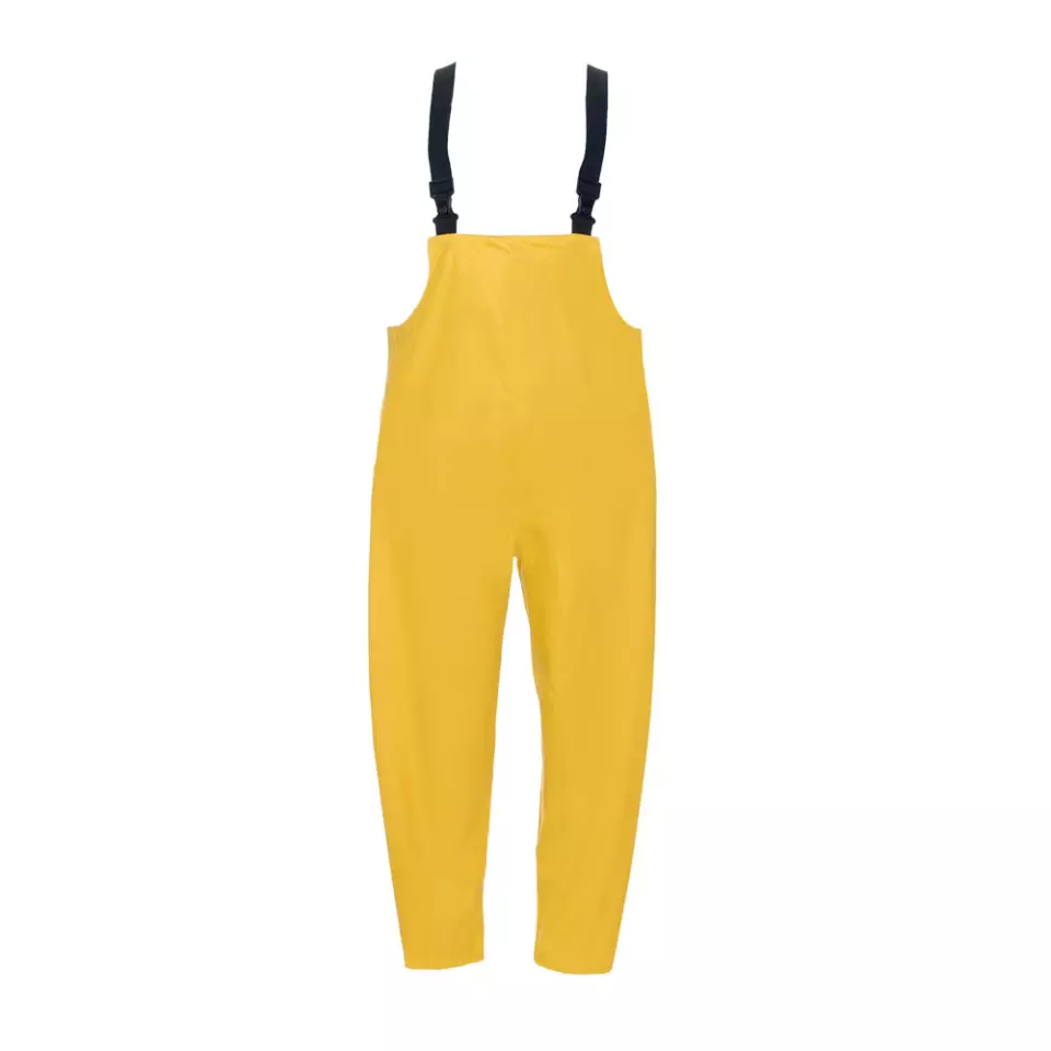 Richard Leipold 4121, Stretch PU Rain Bib Overalls Yellow, image 1, gallery thumbnail