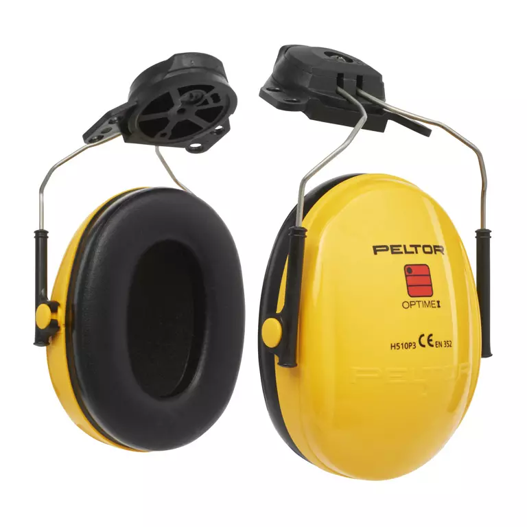 3M 750017, H510P3E Optime I Helmet Mounted Ear Defender P3E, Yellow, SNR = 26 dB Slot Attachment for Helmets with 30mm Slot, image 1