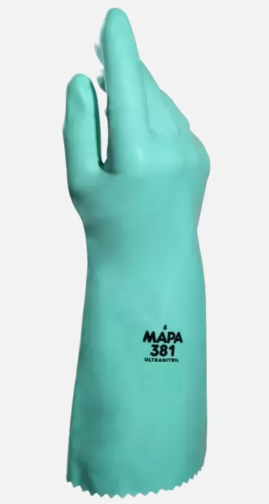 MAPA 810381, ULTRANITRIL 381 Nitril Handfläche mit Profil grün Länge 36cm Stärke 0,95mm, image 1