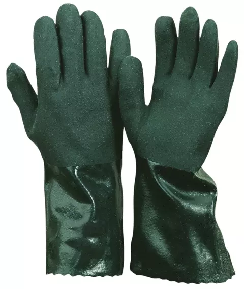Richard Leipold Solidstar Sandy PVC Glove Green Fully Coated Length 35cm CE CAT 3