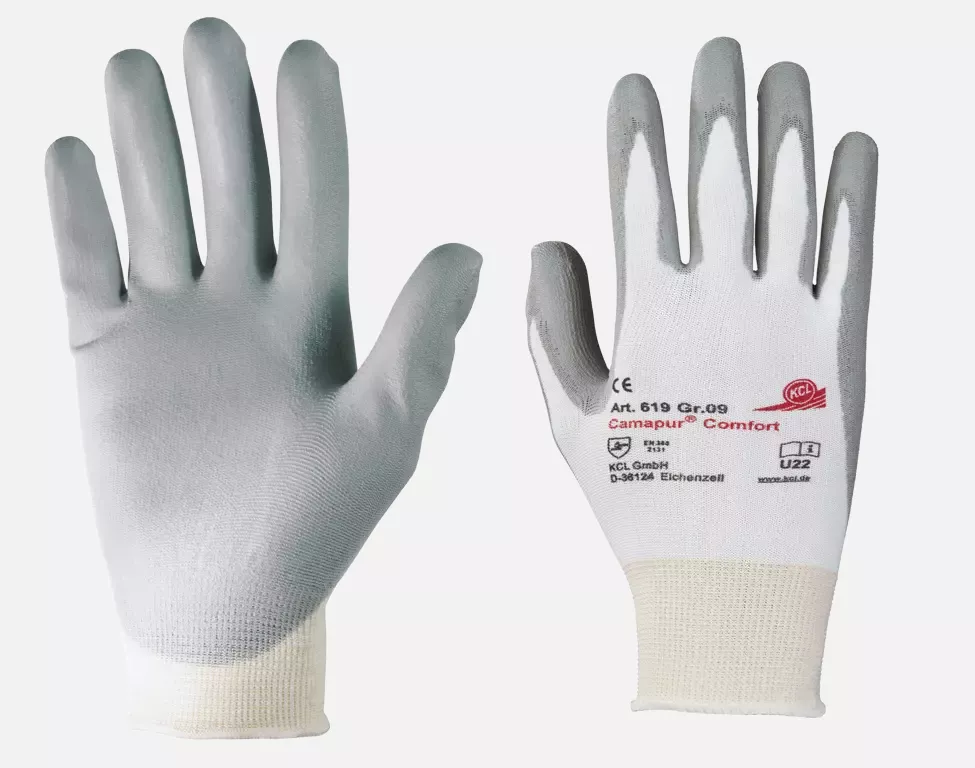 Honeywell 800619, Camapur Comfort 619 PU, knitted waistband, partial width, 22-26cm, white/grey, image 1