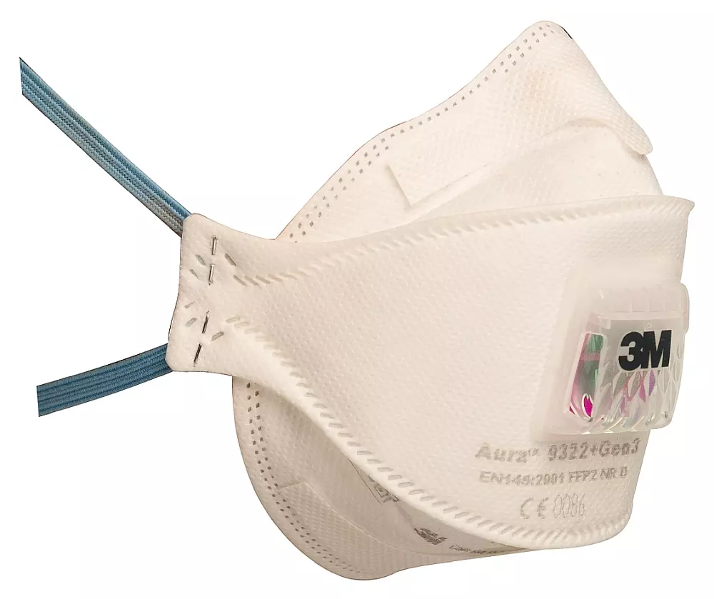 3M 710023, 9322 GEN3 Aura respirator FFP2 NR D with comfort valve up to 10 times the OEL, image 1