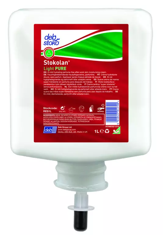 SC Johnson 600116, Stokolan® RES1L LIGHT PURE 1L Skin Care Cream, image 1